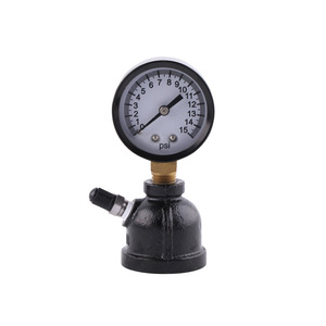 Manómetro de Presión de Gas con Carcasa de Hierro Negro de 2.0\" Tipo Copa de Vino con Conector de Cobre para Monitoreo de Presión en Tuberías - Product Image 5