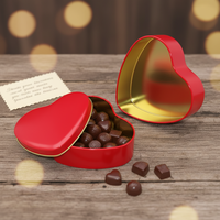 Boîte en métal en forme de cœur de qualité alimentaire personnalisée en usine avec couvercle, conteneur vide en fer blanc pour chocolat, bonbons, biscuits, cadeaux