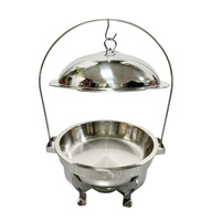 Chauffe-plat professionnel en acier inoxydable doré pour buffet de restaurant, équipement de restauration, présentoir chauffant suspendu