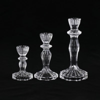 Porte-bougie en verre moderne, décoration de mariage, centre de table, porte-bougie en cristal, porte-bougie romantique pour table à manger