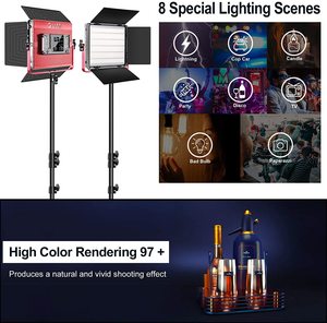 Travor-grand lampe vidéo snk GVM, Kit d'éclairage LED 1200D PRO RGB, 50W, contrôle par application, kit d'éclairage pour photographie - Product Image 4