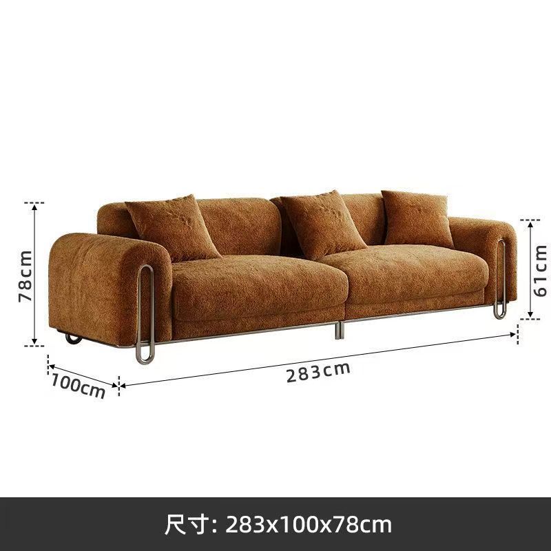 Skin-friendly chenille fabric, 283*100*78 cm, caramel color.