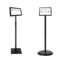 Máquina de satisfacción del sistema de gestión del dispositivo del botón de calificación de comentarios del cliente de 10,1 pulgadas de pie con software