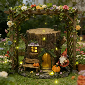 Décoration de paysage en forme de maison de champignon, artisanat en résine, rêves de conte de fées, environnement, bricolage, décorations de Noël, vente chaude - Product Image 5