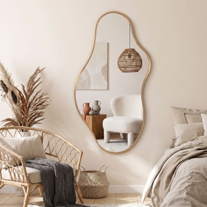 Specchio da Parete Irregolare Personalizzato, Specchio Decorativo con Cornice in Metallo Asimmetrica per <span class=keywords><strong>Soggiorno</strong></span>, Ingresso, Arredamento Casa - Product Image 1