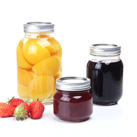 Pot de rangement contenant couvercle à vis, pot de stockage, maçon, en verre transparent, de 1000ml, 32oz, 1 l