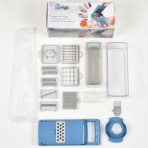 Multifunctional Manual 14-Piece Stainless Steel <b>Vegetable</b> <b>Chopper</b> with Grater and Slicer Kitchen Cutter <b>for</b> Home Use - Product Image 6
