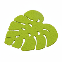Sous-verres en feutre 10x10x3 cm, colorés, résistants, non-tissés, néon, pour cocktails, vert fluorescent, variétés A
