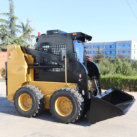 Gratis pengiriman Cina Diesel 50KW roda Lacak CE/EPA Mini Skid Steer Loader dengan ember Trencher Rotary bajak