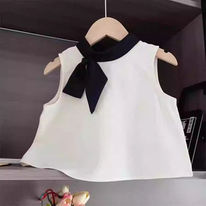 Vestito Casual elegante da ragazza estivo alla moda pantaloni lunghi con fiocco due pezzi vestiti in tinta unita vestiti alla moda da ragazza 7 anni - Product Image 3