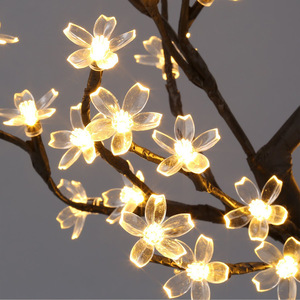 Cerisier avec 48 LED en forme de bonsaï, fleur de cerisier, en PVC transparent, avec câble ue/US, pour décoration de noël, maison, nouveauté 2020 - Product Image 4