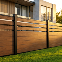 Nouvelle clôture en WPC à lattes 2026 – Clôture de jardin moderne en composite bois-plastique pour villa, étanche et anti-UV, sans entretien