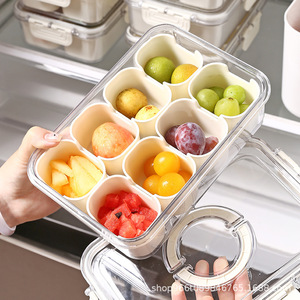 Water Nut Storage <b>Box</b> Rectangle With Lid Divided Sections For <b>Snacks</b> Dried Fruit Tea Home Use - Product Image 4