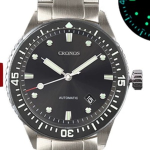 Cronos Diver – montre pour hommes, cadran Sunray, date automatique, NH35, 200M, résistant à l'eau, lunette rotative en céramique, L6011M - Product Image 3