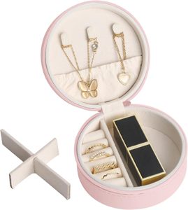 Wholesale Small Travel Jewelry Box with Pu Leather Handle for Girls Rings <b>Earrings</b> Necklaces Organizer Jewellery Storage <b>Case</b> - Product Image 2