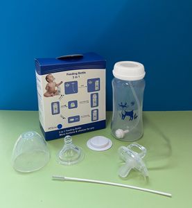 Bouteille d'alimentation pour bébé à large ouverture sans BPA 3 en <span class=keywords><strong>1</strong></span> avec tétine en silicone, <span class=keywords><strong>biberon</strong></span> pour nourrissons nouveau-nés, prix direct d'usine en gros - Product Image 4