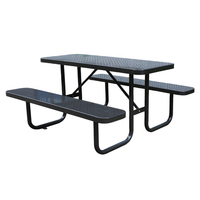 Table de pique-nique en métal commerciale d'extérieur avec banc détaché mobilier de jardin table à manger en acier extérieur patio table de café moderne