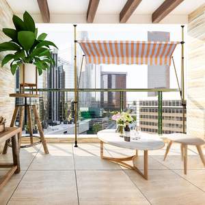 Abrazadera de poliéster repelente al agua resistente a los rayos UV Toldo Manivela de acero Altura ajustable para balcones y patios Embalaje de pedidos por correo - Product Image 6