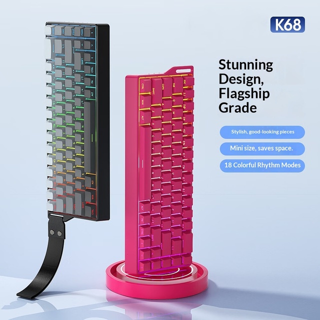 Three-Mode Wireless Mechanical Keyboard - RGB Backlit Hot-Swappable Full-Key Office & Gaming Keypad for Laptop Desktop