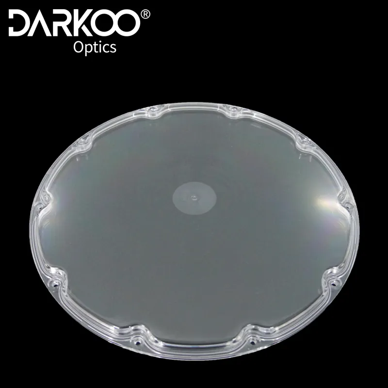 High Efficiency 226mm Diameter 120 Degrees Round Transparent PC PMMA Optical Lens For UFO Highbay Light