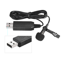Portátil 150cm Mini Clip-on Omnidireccional USB Lavalier Micrófono Estéreo inalámbrico para PC Computadora Hecho de metal duradero