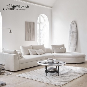 Italian Light Luxury Curved Corner One Seat Modern Simple Style High-end Cotton and Linen Fabric PU 2023 New Style One Seat - Product Image 3