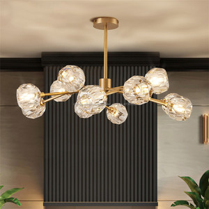 Grand Art <span class=keywords><strong>Boule</strong></span> De Cristal <span class=keywords><strong>Lustre</strong></span> En Verre Éclairage Brillant Or Fini - Product Image 6