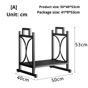 Support de rangement pour bois de chauffage en fer avec porte-allumettes - Organisateur de bûches décoratif pour cheminée pour la maison et le jardin - Product Image 4