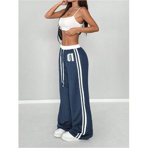 Pantalones Deportivos Anchos Personalizados para Mujer, Cintura Media, Estilo Y2K, Tela Transpirable, Pantalones con Cordón Ajustable - Product Image 2