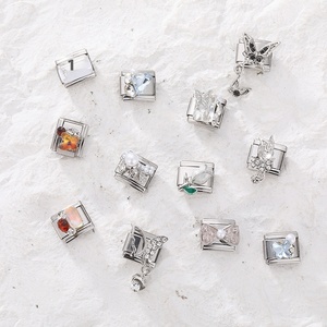 Handmade Italian Modular Charms DIY Accessories Enamel Elastic Stainless Steel Jewelry Bracelets Fashionable Charms for Women - Product Image 1