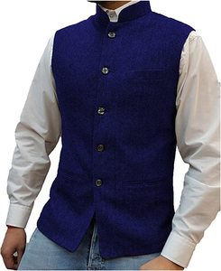 Gilet da sposa da uomo bordeaux rosso nero gilet da uomo <span class=keywords><strong>in</strong></span> <span class=keywords><strong>Tweed</strong></span> Slim Fit gilet da uomo stile smoking <span class=keywords><strong>giacca</strong></span> Casual da uomo - Product Image 4