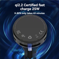 Support de téléphone magnétique personnalisable 25W avec chargeur sans fil, fixation pour grille d'aération, refroidisseur d'air TEC, charge rapide PD3.0 pour téléphone