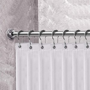 Tringle de Douche Télescopique Réglable en Acier Inoxydable 304 Robuste <span class=keywords><strong>à</strong></span> Tension par Ressort, Sans Perçage, <span class=keywords><strong>pour</strong></span> Salle de Bain et Penderie - Product Image 6