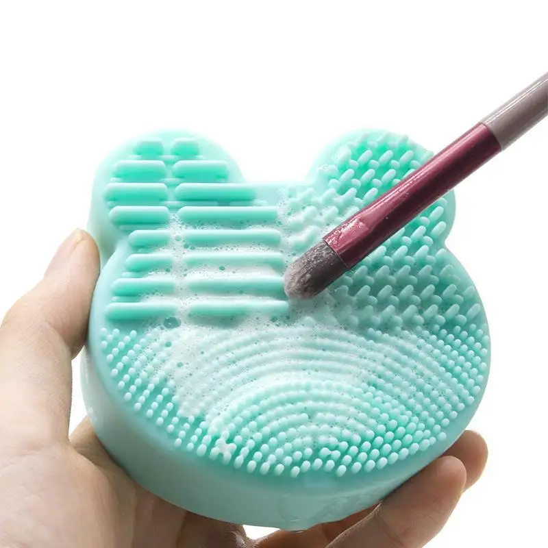 Cat Head Brush Cleaning Pad box Eye Shadow Brush Dry Cleaning Sponge Beauty Tools Silicone Cleaning Pad