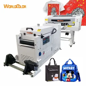 The cheapest DTF printer with two Original XP600 print heads with powder shaker Oven with 5color Inkjet A3 DTF printer