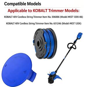 Paquete de 6 bobinas de repuesto KST-120X TLK-01 para recortadora Kobalt KST 120X-06 506886 de 40 voltios 651246, bobina de recortadora precargada - Product Image 6