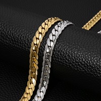 Collier chaîne cubaine classique en acier inoxydable plaqué or 18 carats avec motif NK gaufré, pour hommes et femmes, vente en gros