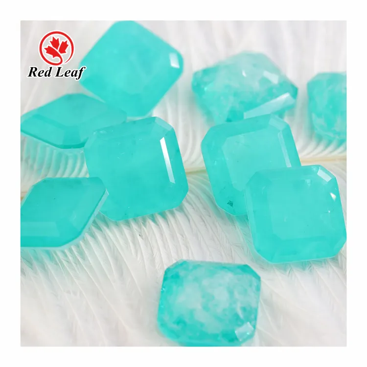 Redleaf Gems Lab สร้างสแควร์แก้วด้วยหิน Paraiba Tourmaline ฟิวชั่นตัดมุม