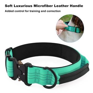 COCOBUDDY Luxury Design Reflective <strong>Tactical</strong> <strong>Collar</strong> High Flexibility Neoprene Padding with Microfiber Leather Handle <strong>Dog</strong> <strong>Collar</strong> - Product Image 2