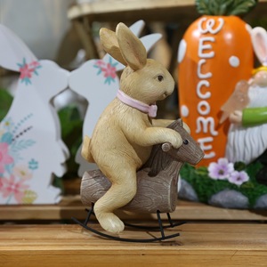 Adorno de Conejo Trojano de Resina de Arte Popular de Dibujos Animados para Escritorio del Hogar, Decoración para <span class=keywords><strong>Fotos</strong></span> de Niños, Regalo de Cumpleaños, Manualidades de Pascua - Product Image 3