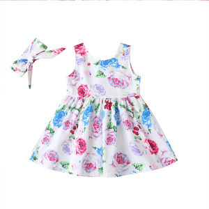 Vêtements pour bébés, vêtements de fête pour enfants, robes courtes à fleurs pour filles, vente en gros - Product Image 2