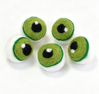Horror-Gothic Halloween Filz-Augäpfel Wollbälle Nadelfilz Augenform Pompons Großpackung Halloween-Party