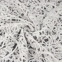 Prix de gros Serviettes multicolores Tissu Fil Blanc Dentelle 100% Polyester Tissu Broderie Dentelle pour Vêtement de Dame Tissu