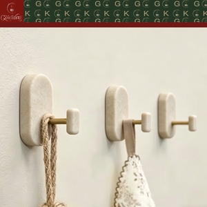 GOLDKING Serrure murale ovale beige en <span class=keywords><strong>travertin</strong></span> pour chambre, salle de bain, entrée, avec tête cylindrique en laiton pour clés, OEM ODM Direct - Product Image 2
