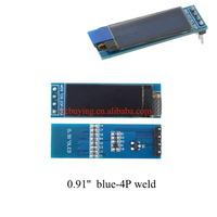 Módulo de Pantalla OLED de 0.91'' (0.91 Pulgadas), Resolución 128*32 (128x32), Interfaz IIC, Controlador SSD1306, Blanco/Azul, 4 Pines