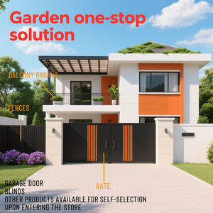 Tư nhân sân sau cửa nhôm thiết kế cổng chính Nhôm hàng rào cổng kim loại nướng hàng rào lưới mắt cáo cổng - Product Image 2