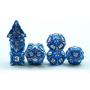 Оптовая продажа, набор голубых металлических Кубков D & d,7 шт., набор кубических Кубков в форме пирата для Dnd Dungeons and Dragon Game - Product Image 2