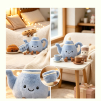 Poupées en peluche créatives personnalisées en forme de tasses à thé, en coton PP, série Thé de l'après-midi, cadeaux d'anniversaire brodés pour enfants, jouet anti-stress