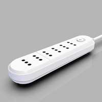 Multiprise VEBAN type Italie, 6 prises CA, cordon d'extension 2 m, 10A/13A, cuivre blanc, IP20, prise Uruguay Chili
