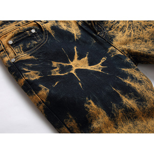 Design Unique peinture en aérosol, tampon doré, <span class=keywords><strong>pantalon</strong></span> en jean pour homme, coupe Slim, vélo, moto, <span class=keywords><strong>pantalon</strong></span> en Denim, grande taille - Product Image 5